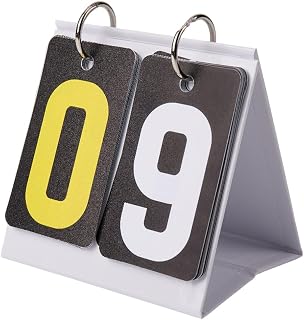 CREATCABIN Flip Scoreboard Small Scoreboard Score Keeper Table Top Scoreboard Flipper with Detachable Numbers for Basketball Tennis Badminton Volleyball Baseball Soccer for Competition 4x4 Inch