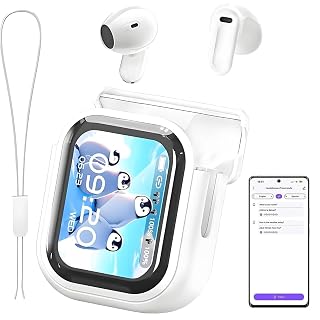 NE20 Earbuds, 2025 New 6.0 Pro NE20 Translation Earbuds Real Time, LCD Touch Screen, 48DB Intelligent Noise Reduction, HD Stereo Sound, IPX6 Water-Resistant (White) - Amazon product rated Grade A