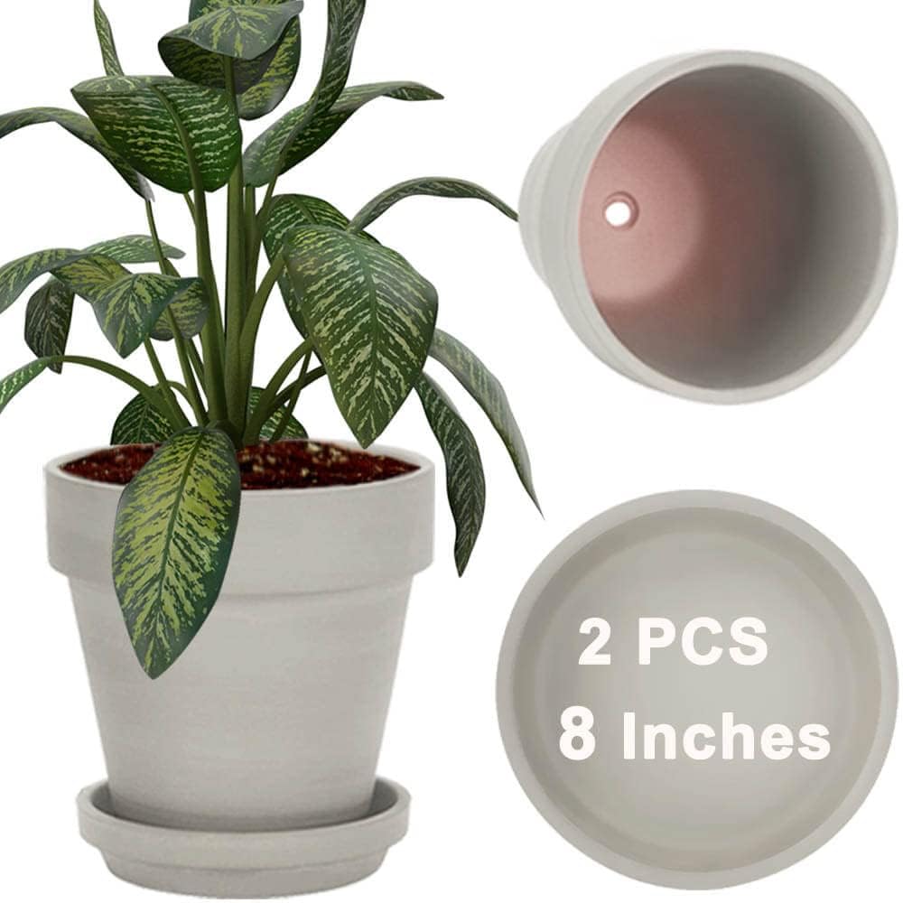 vensovo Gray Terracotta Pot 2-Pack