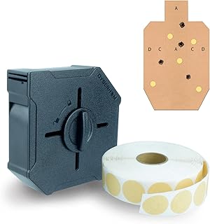 Target Pasters for Shooting Practice Cardboard, Tactical Belt Clip, Self Adhesive Target Stickers, 0.8 Inch Stickers for USPSA, IPSC, IDPA Shooting Training Range, 2000pcs Per Roll, Black