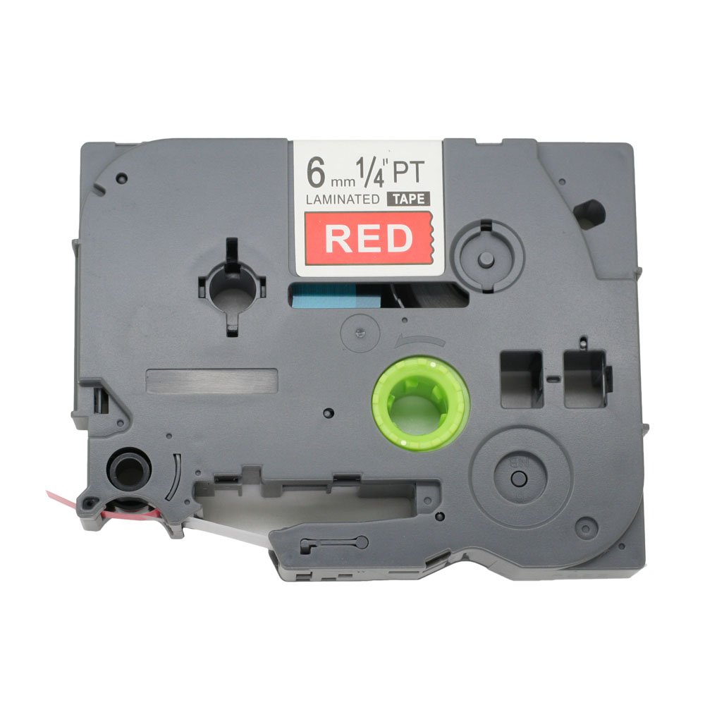 BROVACS 1 Pack White on Red Label Tape Compatible for Brother P-Touch TZ 415 TZe 415 6mm 1/4" OPA1141E