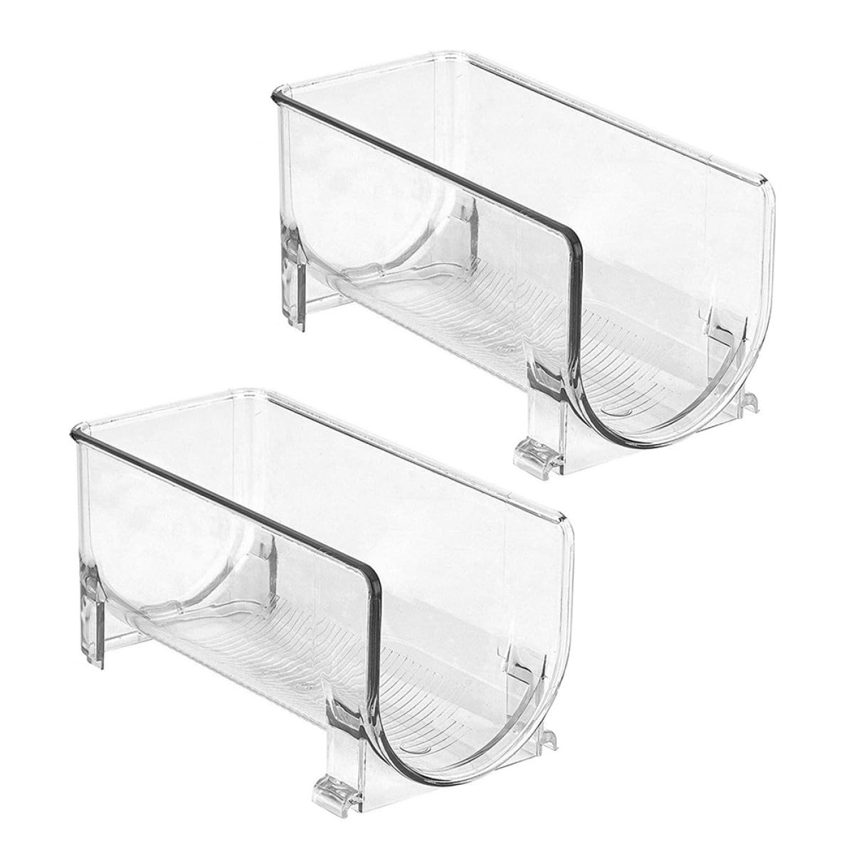 Portabottiglie per Cassetto Impilabile Trasparente 2 Pezzi in Plastica
