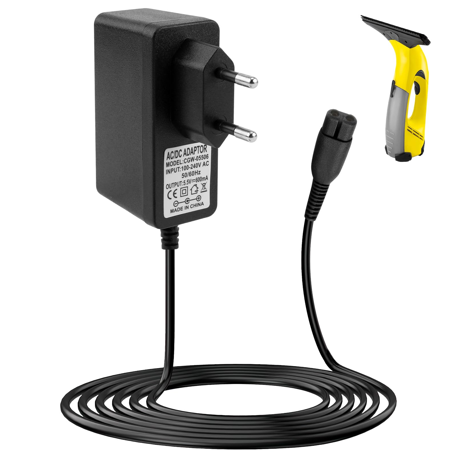 Remplacement Kärcher 5.5v 600mA Adaptateur Secteur / Batterie Chargeur Cable de 1.5m Pour Window Remplacement Kärcher 5.5v 600mA Adaptateur Secteur / Batterie Chargeur Cable de 1.5m Pour Window