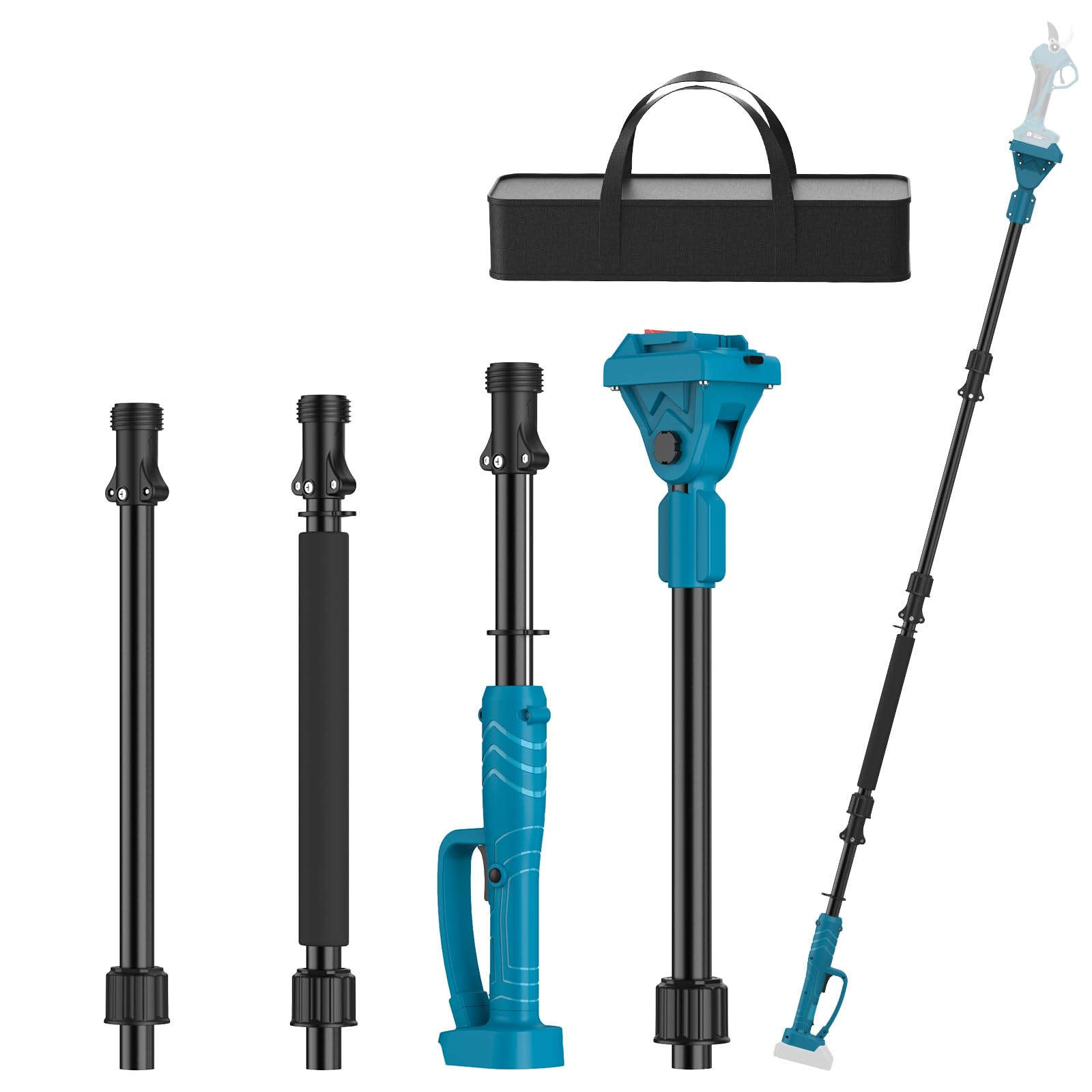 Barra extensible compatible con motosierras, podadora eléctrica inalámbrica, compatible con Ma-Kita~ 21V, altura de trabajo 4 metros (A)