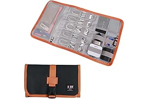 BUBM Travel Cable Organizer Electronics Accessory Bag Holder for Home Office-Black