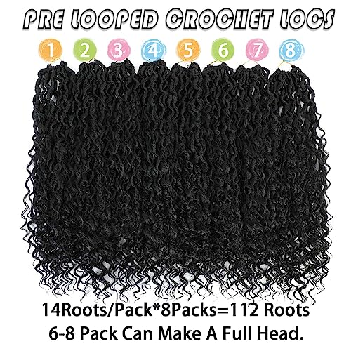 24 Inch 8 Packs Goddess Locs Crochet Hair Natural Looking, Bohemian River Goddess Crochet Braiding Hair Trendy & Edgy Faux Locs Crochet Hair Fashion For Black Women (24 Inch 8 Packs, #1B) #TOP2