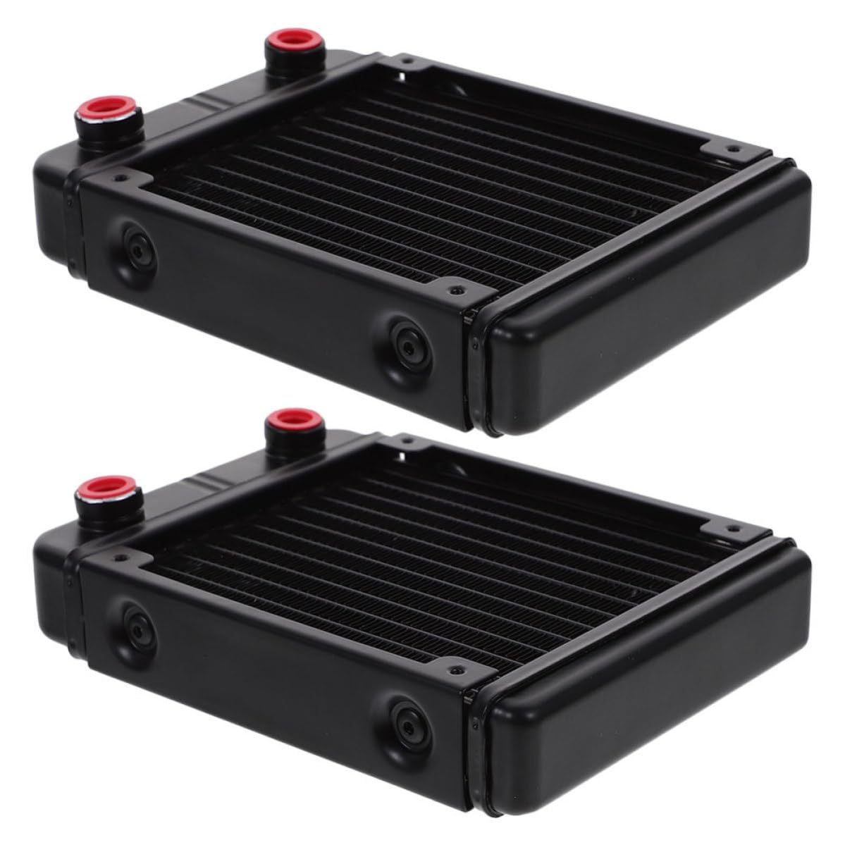 SHINEOFI 2 Pièces Radiateur de Processeur en Aluminium G1/4, Refroidisseur D'eau et Facile à Démonter pour PC et Moto, Capacité 150ml