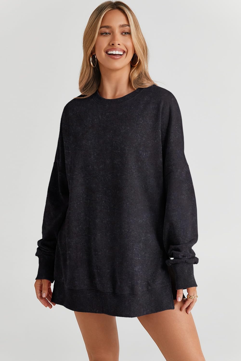 SHEWIN Womens Sweatshirt Casual Long Sleeve Crewneck Lightweight Pullover Tops Loose Sweatshirts - Image 2