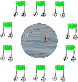 LLDYNW 10 pcs Fishing Alarm Bells Twin Bell Night Fishing Alarm Clip Fishing Bite Alarm Indicator Plastic Fishing Rod Clips with Dual Alert Bells Fish Hook