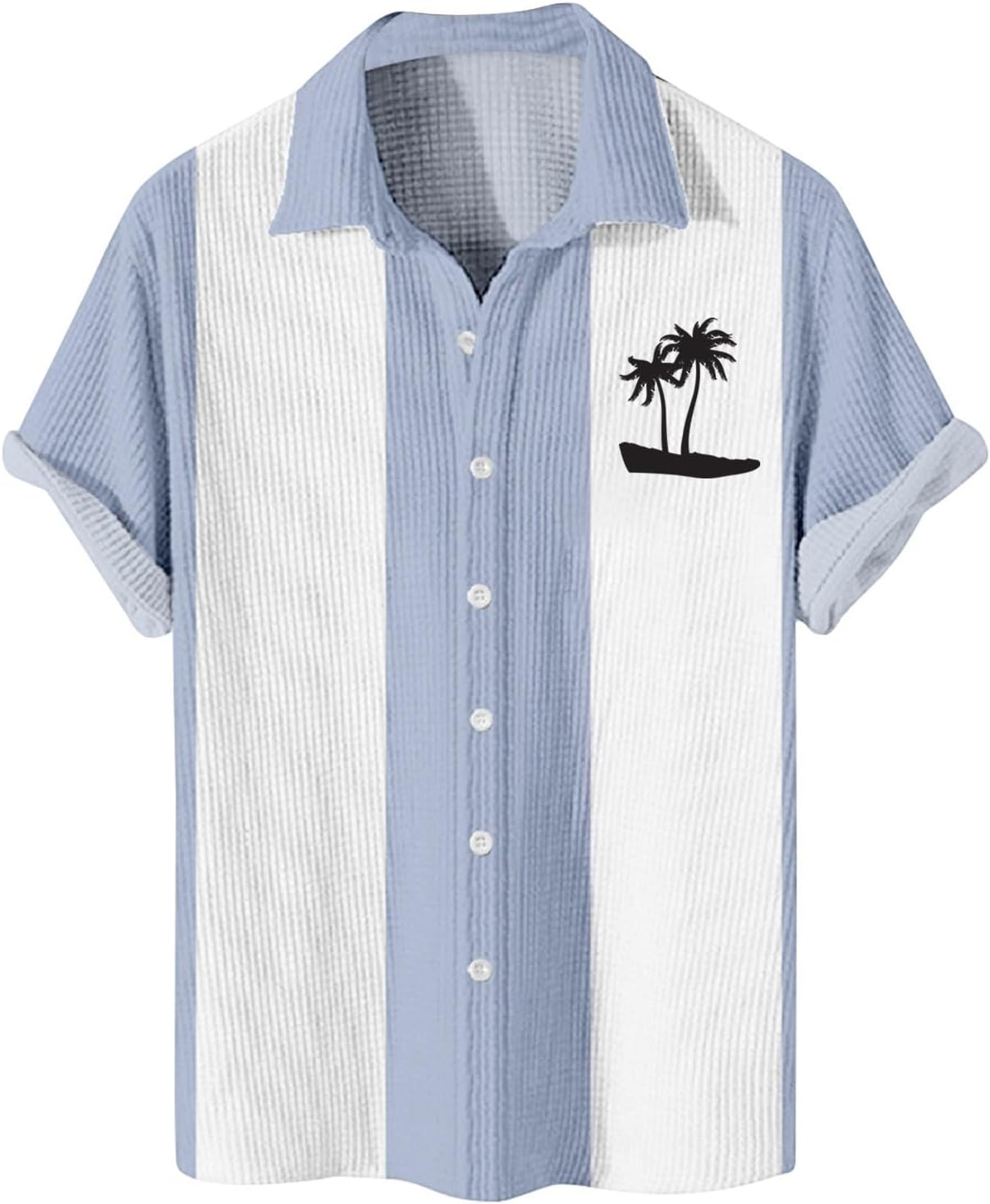 RTRDE Men's Bowling Shirt Short Sleeve Button Down Hawaiian Summer Beach Printed Casual Shirts, M-8XL