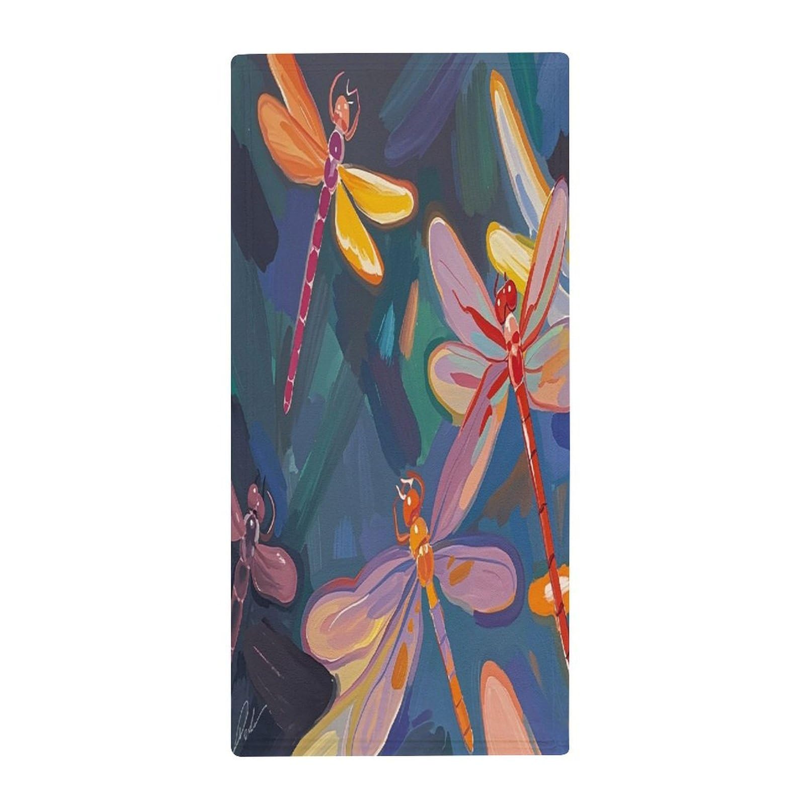 FekiLoot Hand Painted Dragonfly Bath Towel Super Soft Highly Absorbent Bath Towel Fashion Quick Drying Bathroom Towel Soft Large Fingertip Towels for Bathroom Gym Travel Camp Pool