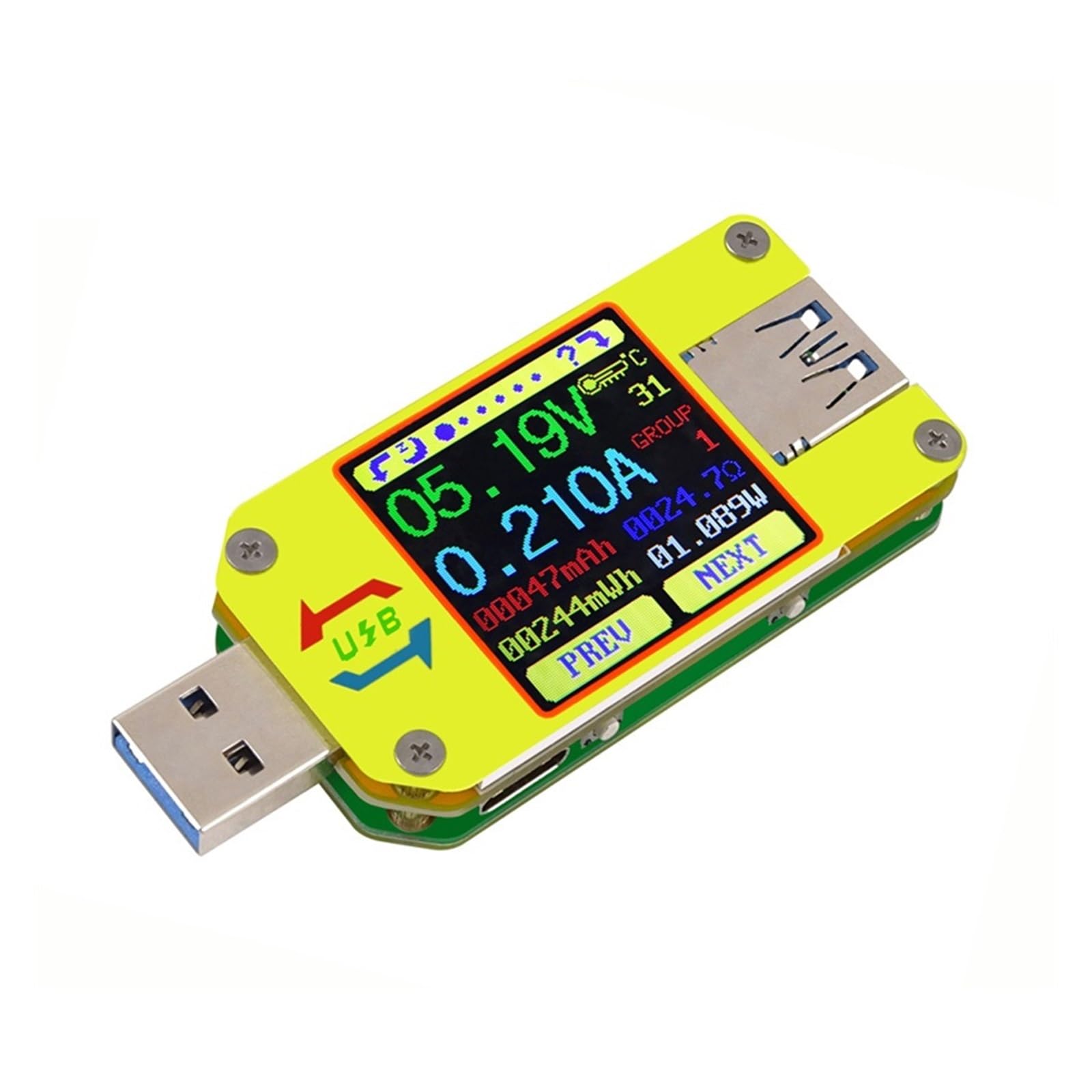 Voltmetro UM34/UM34C USB 3.0 Tipo-C Amperometro CC Misuratore di tensione e corrente Misuratore di carica della batteria Tester di resistenza del cavo