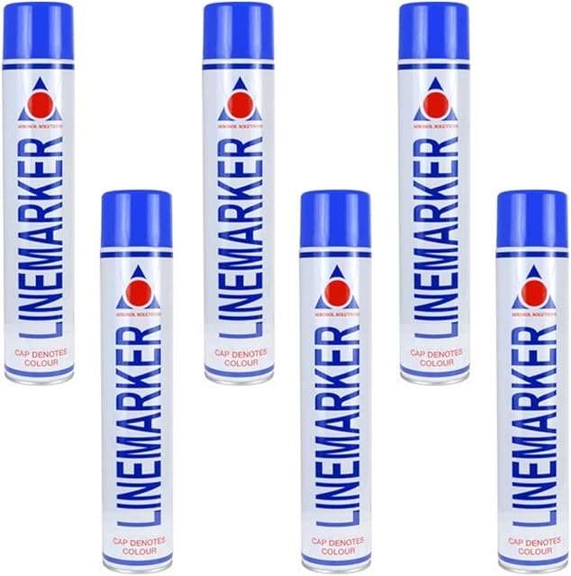 Aerosol Solutions Blue Line Marker Marking Spray Paint x 6 750ml
