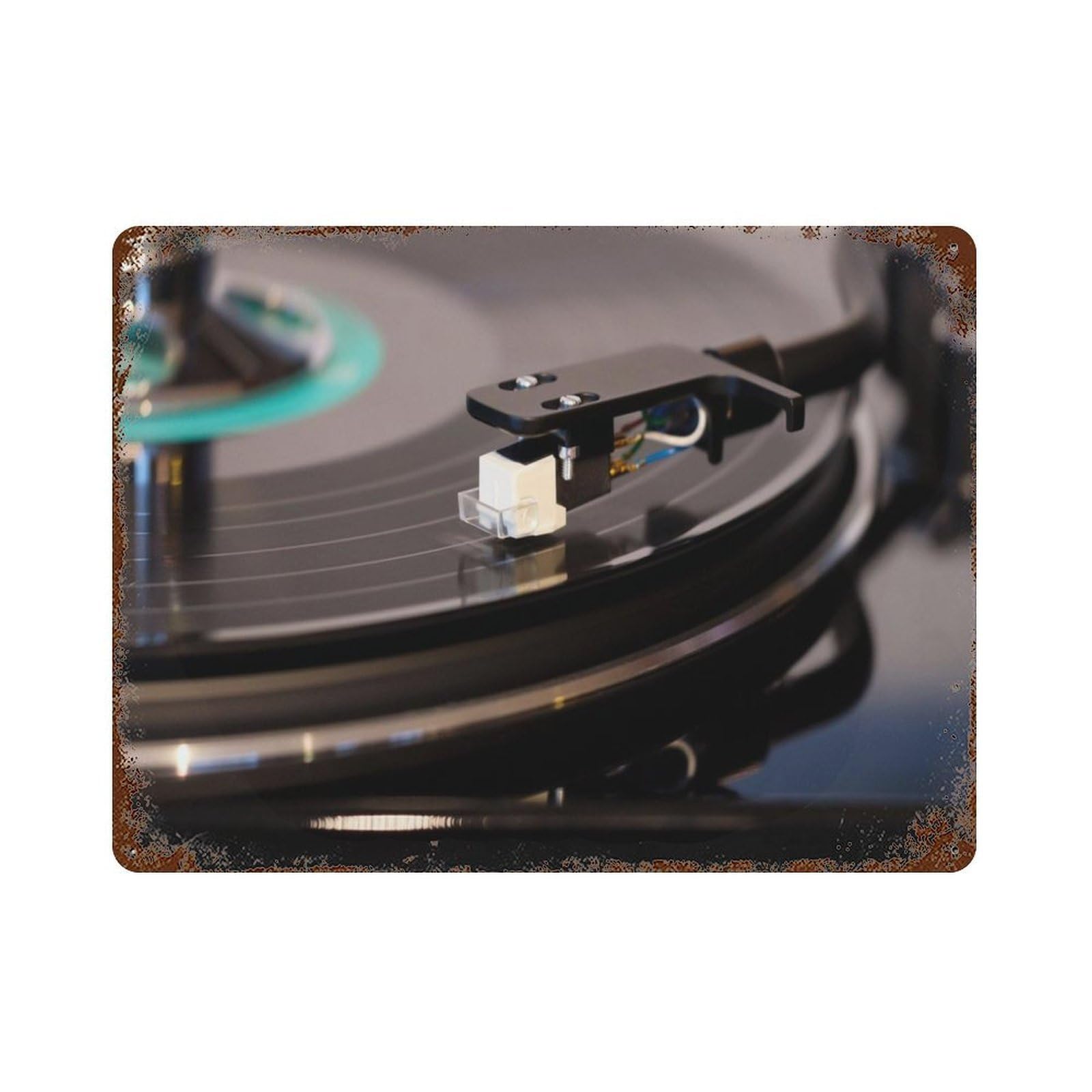 xiaoxiaoshen Retro Turntable Music Room Decoration Wall Decor Art Metal Tin Poster Modern Home Decor Art Home Bar Shop Decorations Vintage Sign 30x40cm