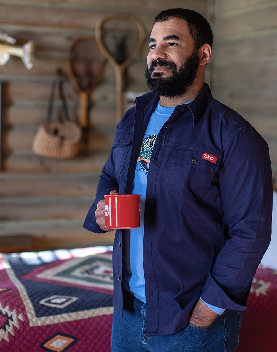 Stormy Kromer The Twill Shirt – Men’s Long Sleeve Button Down Shirt with Cotton Twill Redwood - Image 3