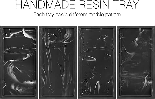 Miniatura 50 de Luxspire Bandeja de tocador de baño, tocador de resina, anillo de joyería, tanque de almacenamiento, fregadero de cocina, encimera, organizador