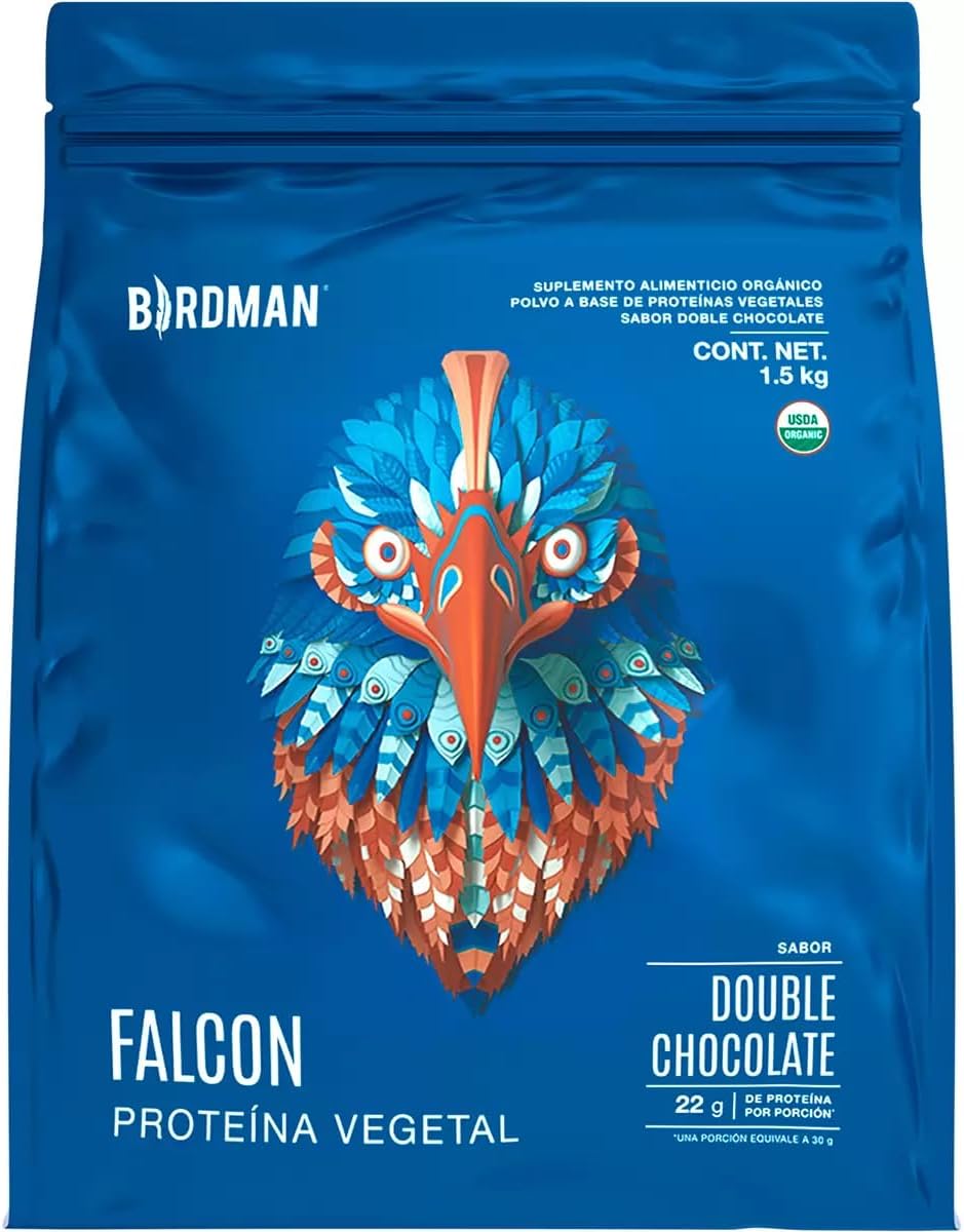 Birdman Proteína Vegana Orgánica Sabor Doble Chocolate 1.5 kg (50 servicios) / 22g proteina