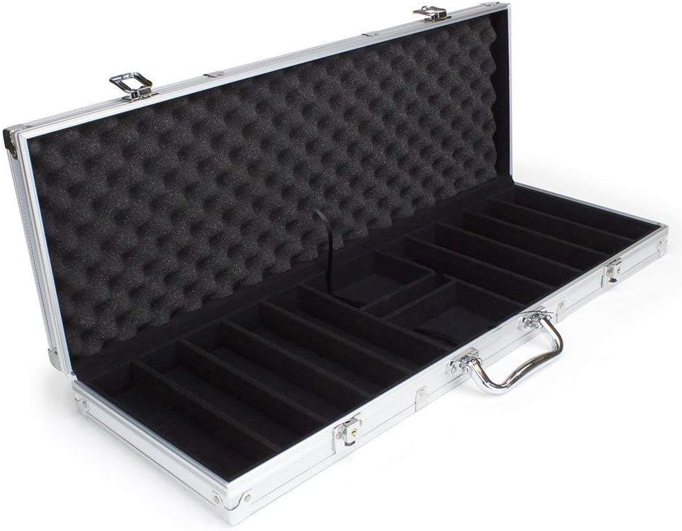 500 Piece Empty Poker Chip Case with Strong Handle & Lock Case Can Hold
