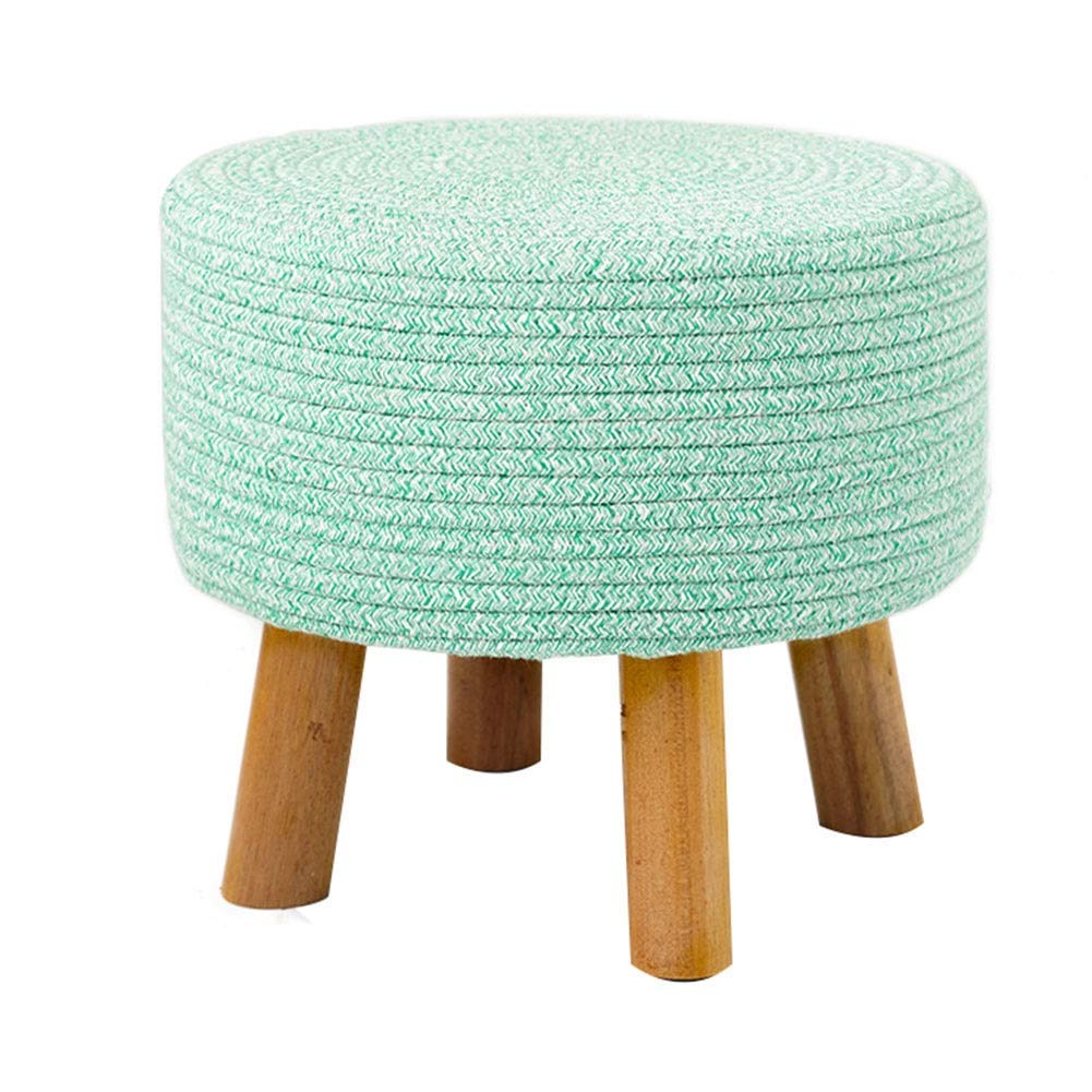 Pouf repose-pieds en bois et tissu rembourré haut de gamme 36x32 cm