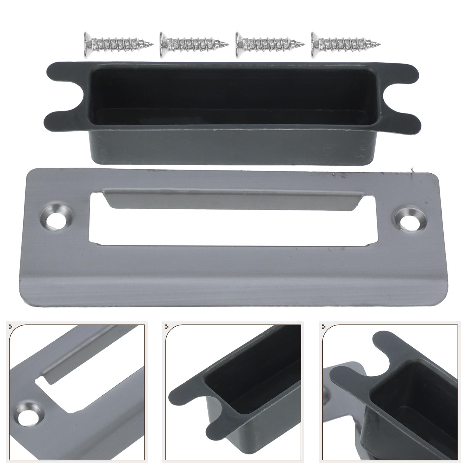 Plaque De Pêne Dormant En Acier Inoxydable 35-45 Mm, Gâche De Remplacement Renforcée, Accessoire Pour Serrure De Porte De Chambre, Lot De 6 Set De Pièces, Installation Stable Et Solide