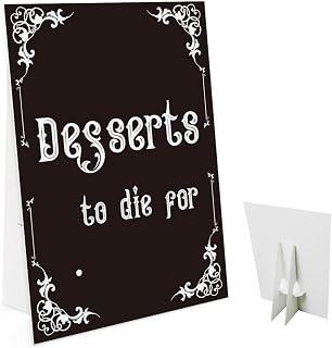 Desserts to Die for Black Gothic Wedding Sign, Halloween Table Sign, Black Hallowedding Decoration, Dark Romantic Wedding Dessert Table Sign -WSJLP08
