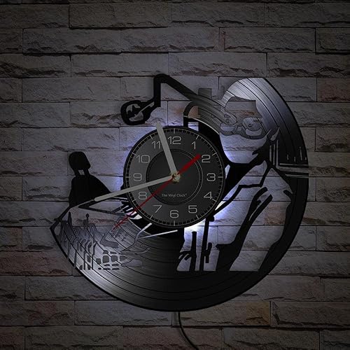 Miniatura 4 de Reloj de pared de disco de vinilo LED oral de 12 pulgadas con 7 colores cambiantes, silencioso, sin tictac, para dentista, clínica, hospital,