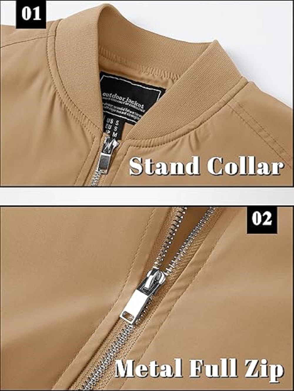 MIA FASHION Men's Bomber Jacket, Lightweight Transition Jacket, Aviator Jackets, Spring, Autumn Blouson with Pockets 3