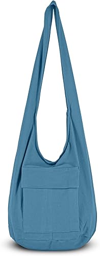 Miniatura 5 de Your Cozy - Bolso de hombro bohemio, cruzado, hecho a mano, de algodón, ligero, unisex, con cierre de cremallera, para viajes