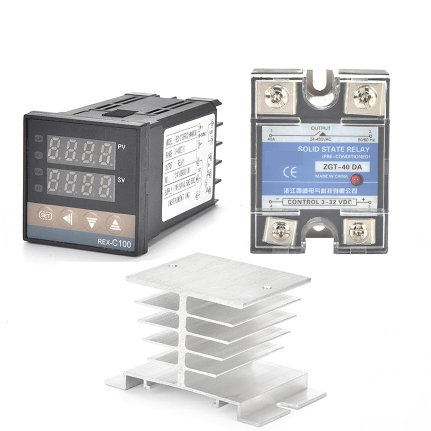Digital Temperature Controller Thermostat Relay Aluminum Radiator Heat Sink(Set 4)