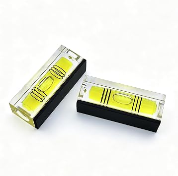 High Precision Mini Level Bubble Small Horizontal Bubble Three Line Horizontal Pearl Level Magnetometer (52 * 18 * 15mm(magnetic brown)2PCS