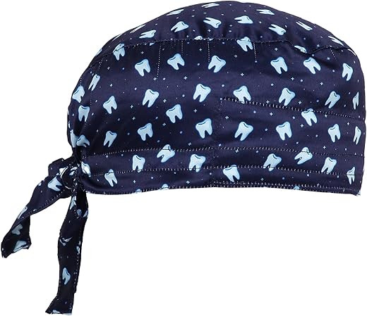 Associated Uniforms Printed Satin Scrub Cap Unisex with Sweat Band (Molar Small)