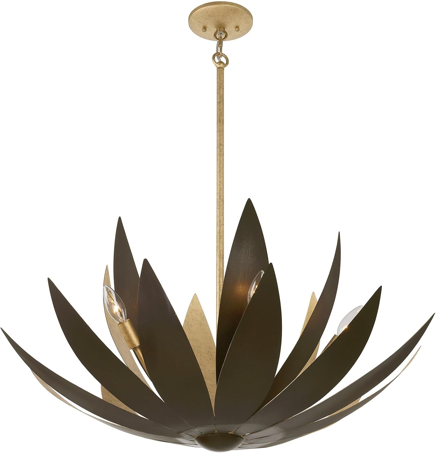 Savoy House 7-4628-6-24 Loto Organic Petals Pendant by Breegan Jane, 6-Light 360 Total Watts, 17" H x 30" W, Centura and Burnished Gold