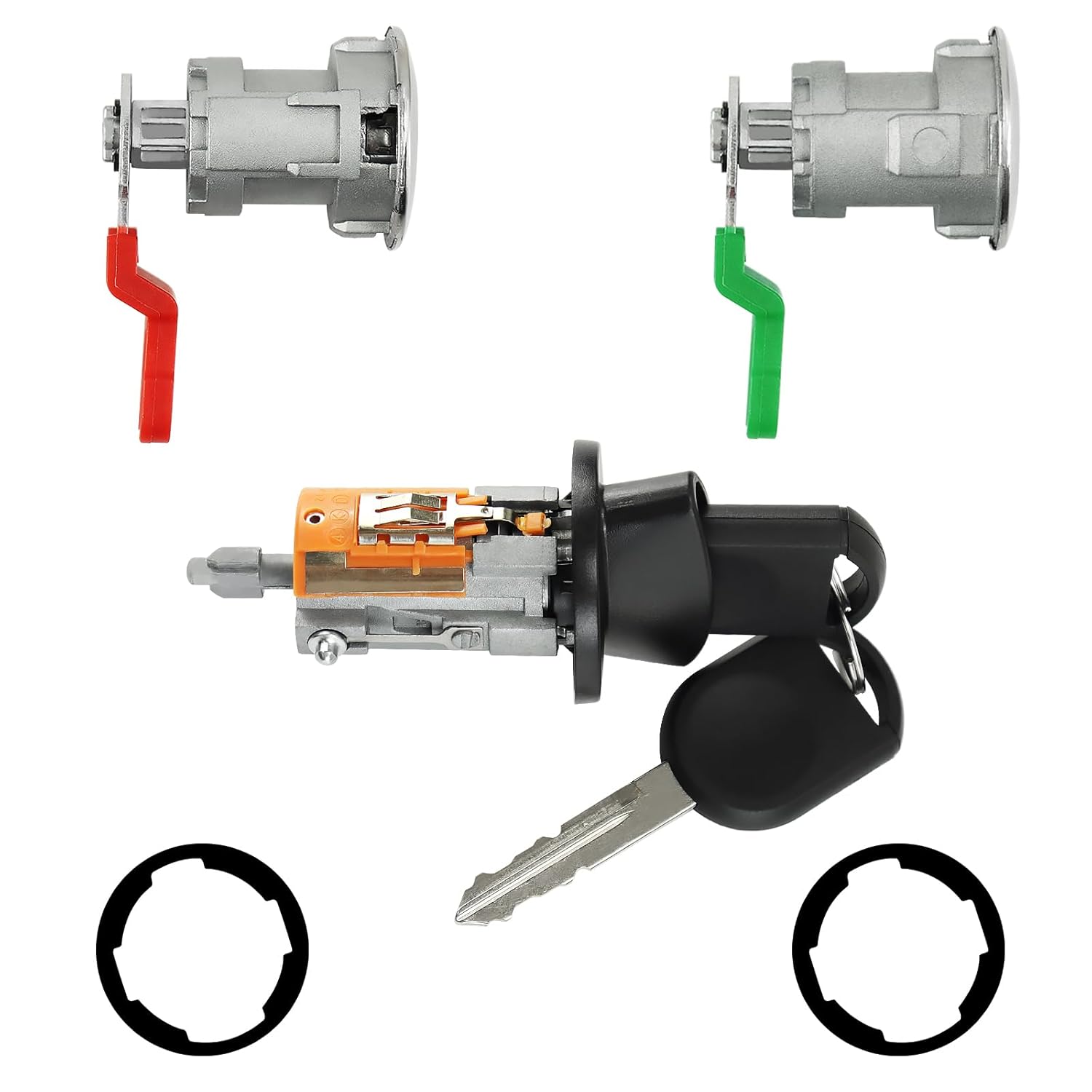 For Ford Ranger 2001-2011, Explorer Sport Trac 2001-2005, Explorer 2 Door Sport 2001-2003, Mazda B Series 2001-06 Ignition Switch Lock Cylinder & Two Door Lock Cylinder Set W/2 PATS Keys LC6177 DL5886