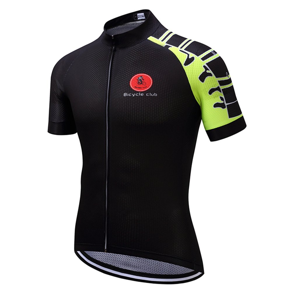 Weimostar Xinzechen Men's Breathable Cycling Jersey Bike Short Sleeve Shirt Black Yellow Size M