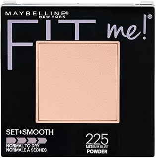 Maybelline New York Fit Me Set + Natural Smooth Powder Makeup, Medium Buff,Dry; Normal Skin 0.3 Oz,51.6 Gram, Beige