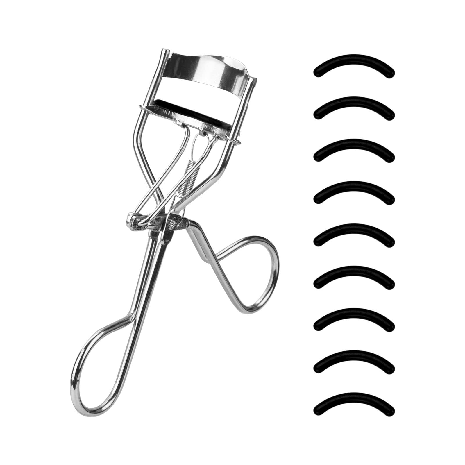 Lash Eyelash Curler with 10pcs Silicone Pressure Refill Pads High-On Clip with Comfort Grip