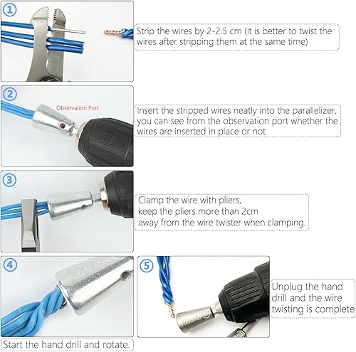 Miniatura 6 de Herramienta de torsión de alambre, conector rápido, tuerca de alambre con vástago hexagonal de 14 pulgadas, enchufe de conector de alambre giratorio