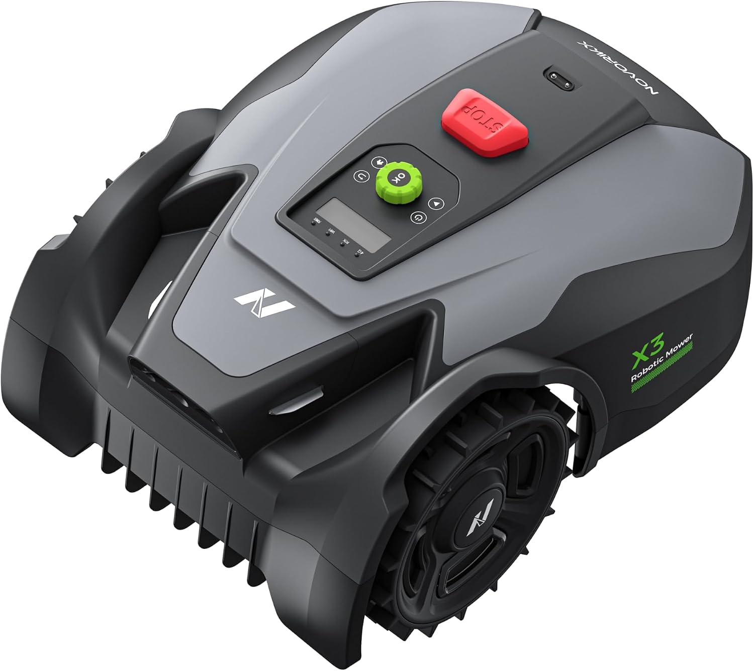 NovorikX X3 Robot Lawn Mower with RTK+Dual AI Vision,Wire-Free 1/4 Acre Robotic Lawnmower,Zero-Edge Cutting,APP Control,Cutting Height 0.98"-2.36", 35% Slope,Flexibly Adapts to Various Types of Lawns