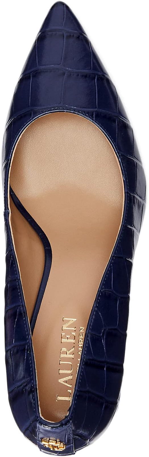 Женские туфли Lauren Ralph Lauren Lanette Crocodile Embossed Leather, цвет: Тёмно-синий — фото 4