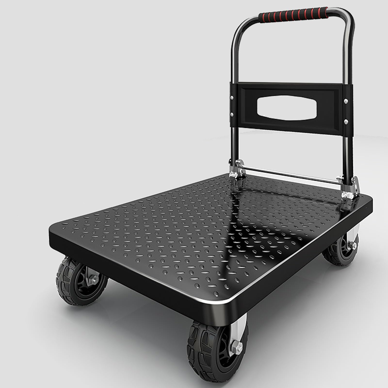Carrito de plataforma industrial de acero resistente y capacidad 1000 lb