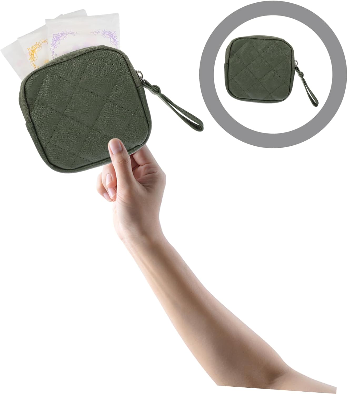 Ipetboom 5pcs Portable Sanitary Napkin Bag for Women Teen Girls Period Pouch Zipper Compact Storage Pouch for Nursing Mat Holder Change Bag