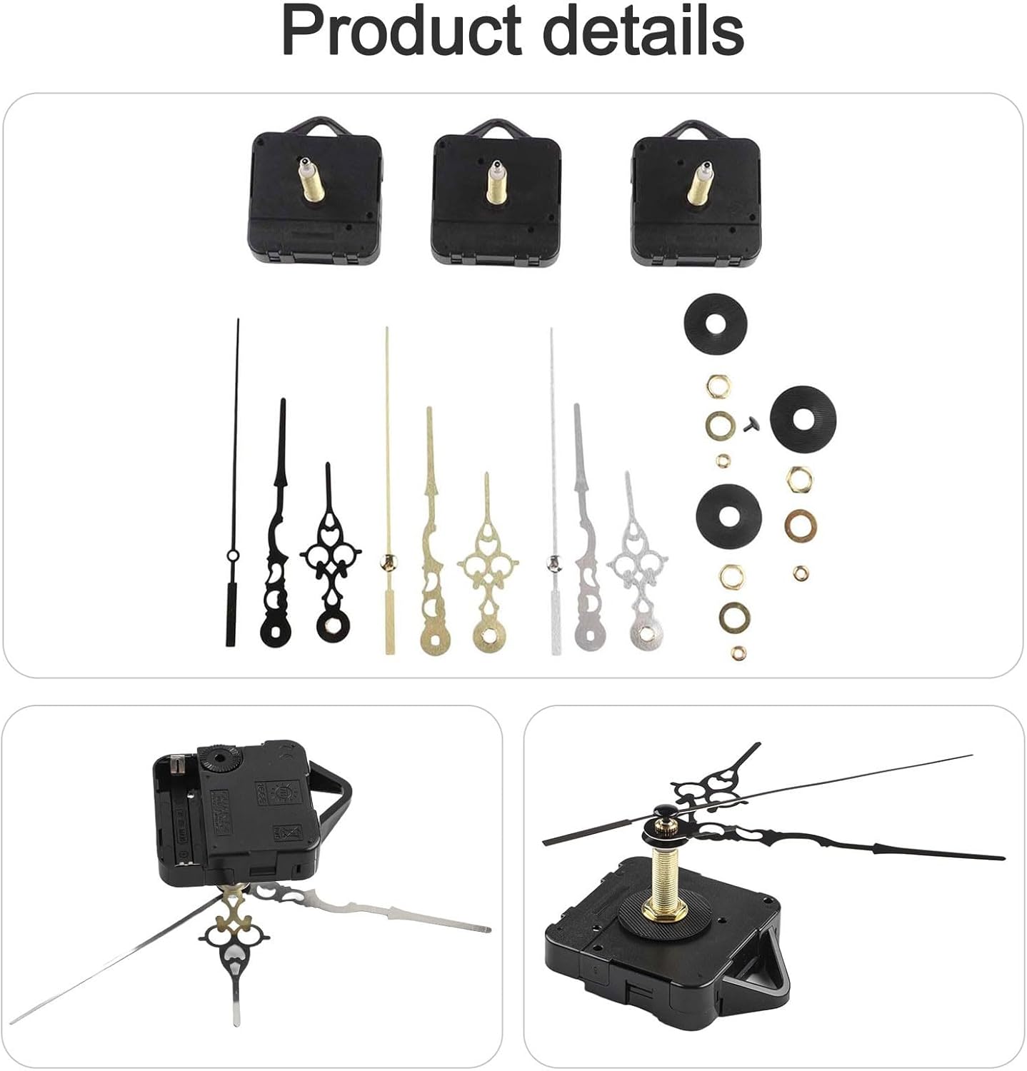 Quartz Clock Movement Kit with Long Shaft Pendulum DIY Wall Clock Repair Replacement, Complete Mechanism Set with Hands and Instructions Installation