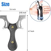 Vista 2 de Resortera, Resorteras de Acero Inoxidable para Adultos, Resortera para Caza y Práctica de Tiro, Viene con 3 piezas de Bandas de Goma Planas y un