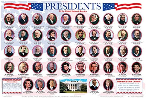 Painless Learning Educational Placemats USA Map Presidents and State Flags Set Non Slip Washable