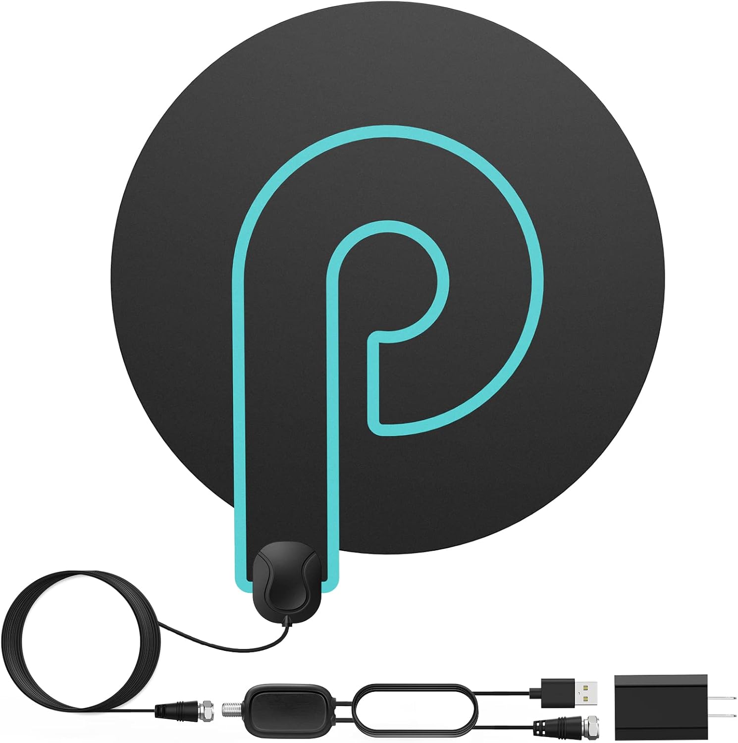 Digital Indoor HDTV Round Antenna Long Range 380 Miles Amplified Signal Booster for .99 @ Amaz