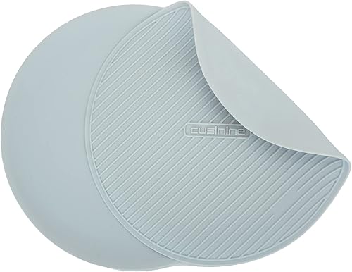 Alfombrillas de silicona para microondas, paquete de 2, resistentes al calor hasta 570 F, 10 pulgadas (gris claro)