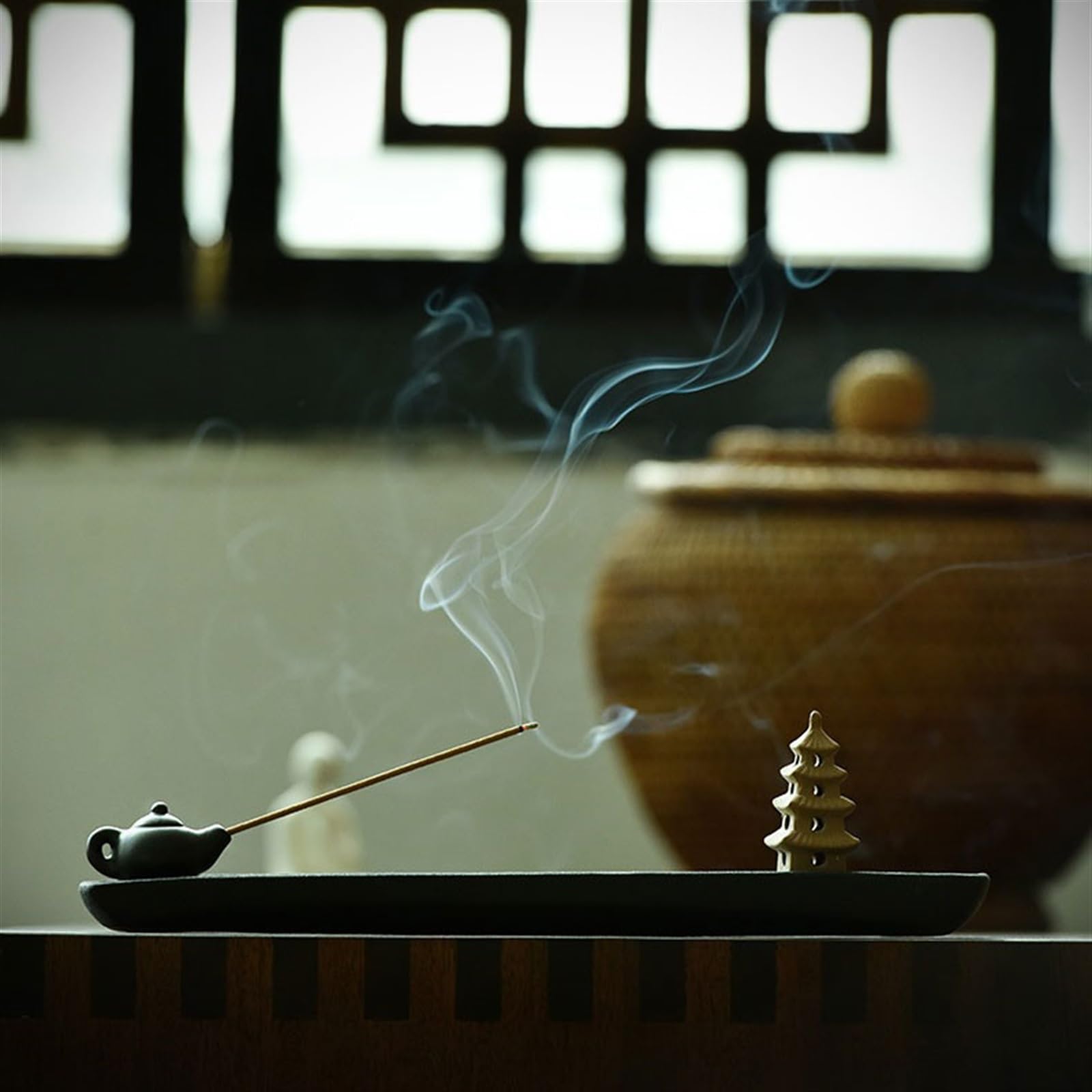 Portaincenso Ceramic Line Fragrant Seat Zen Bedroom Living Room Incense Burner Vintage Holder Casa da tè