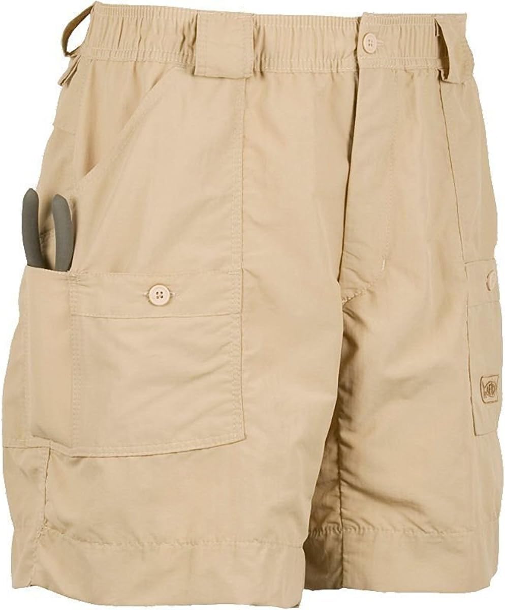 AFTCO Bluewater M01L Long Traditional Fishing Shorts-Khaki (Khaki)
