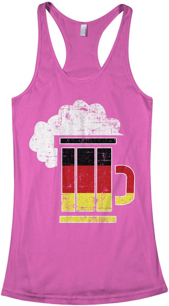 Threadrock Women's Germany Flag German Beer Mug Racerback Tank Top