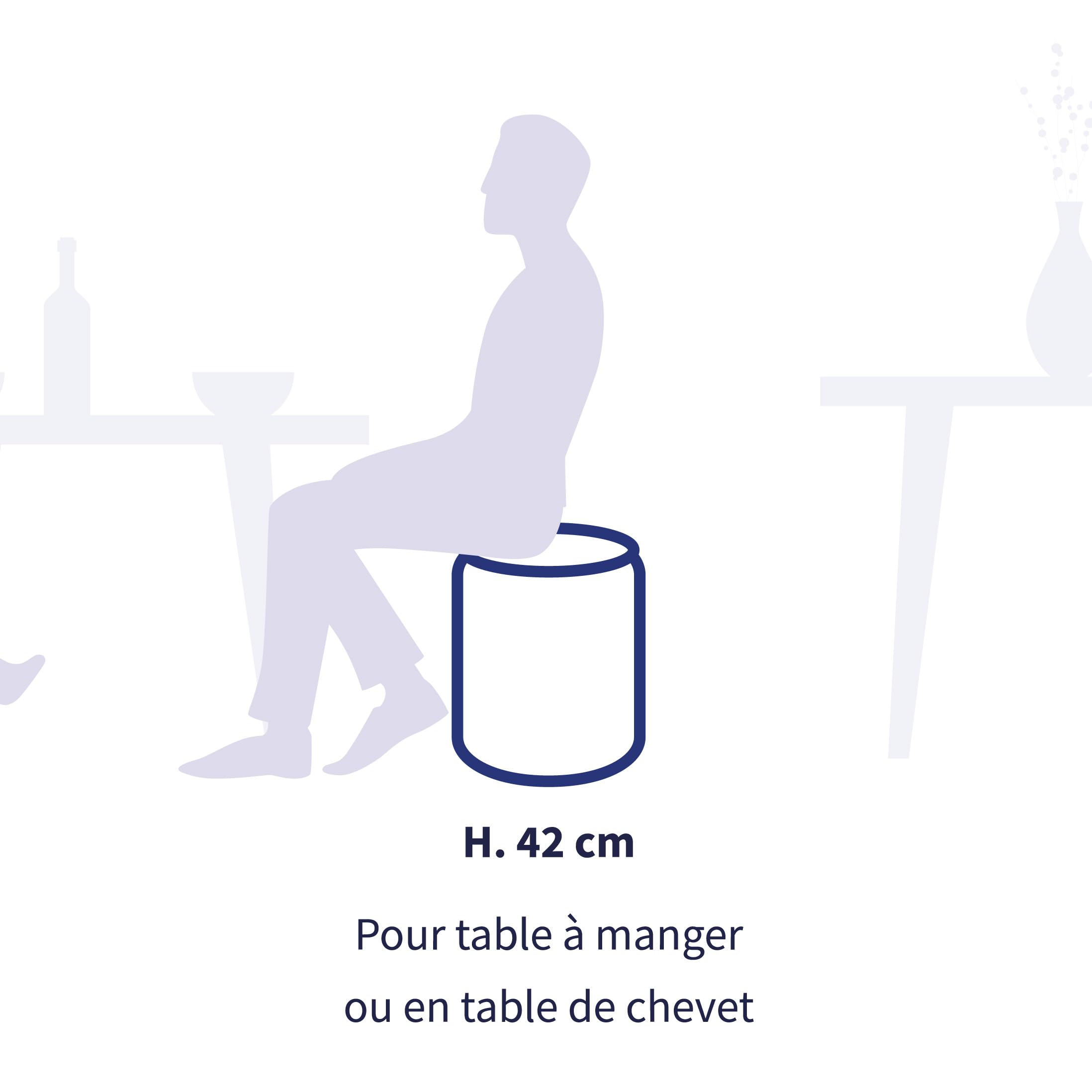Tabouret Pliable - en Carton Recyclable (Blanc Sacré-Coeur (Assise Paille Tressée), 42 cm)